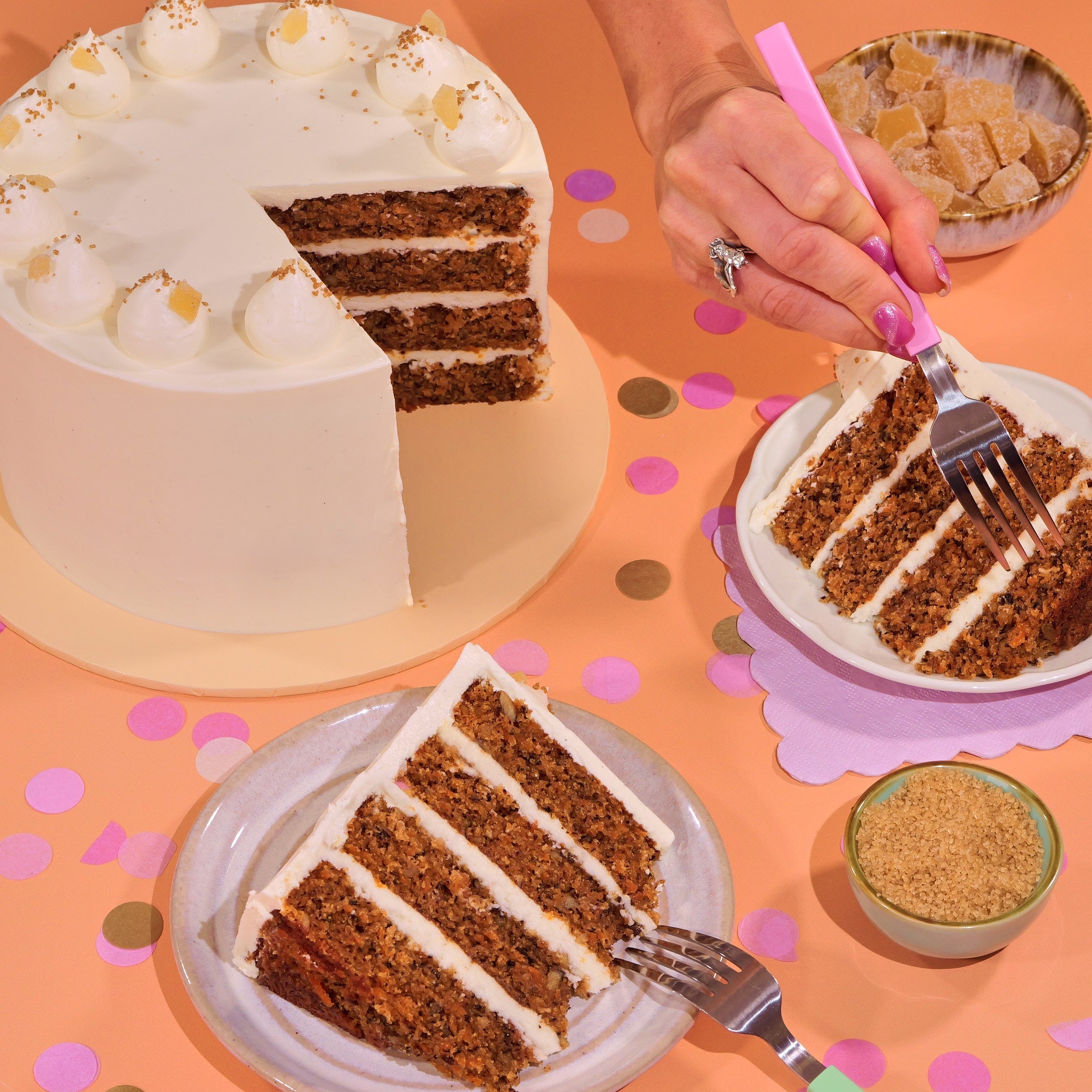 Classic Carrot Cake Crumbs & Doilies
