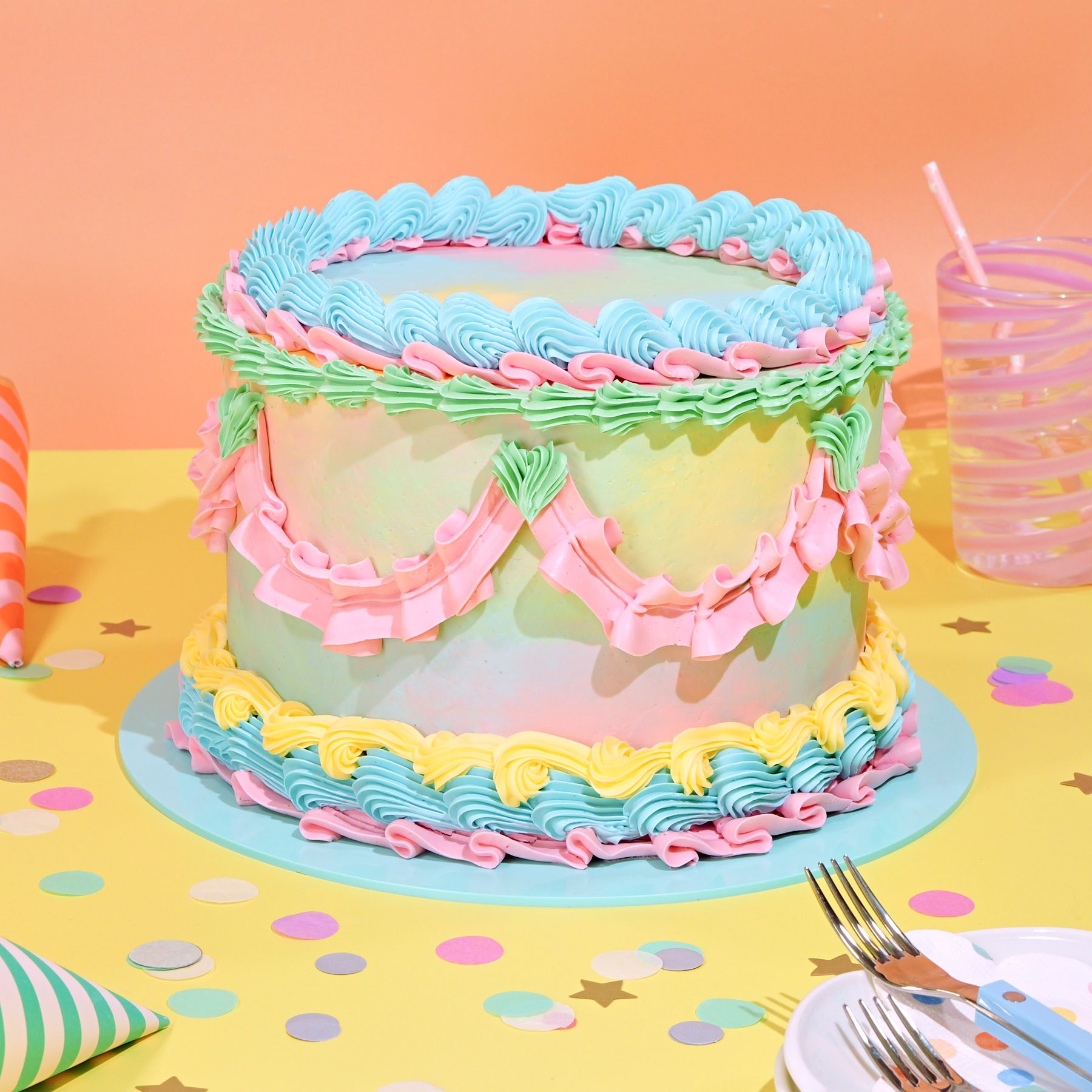 Pastel Dream Vintage Cake