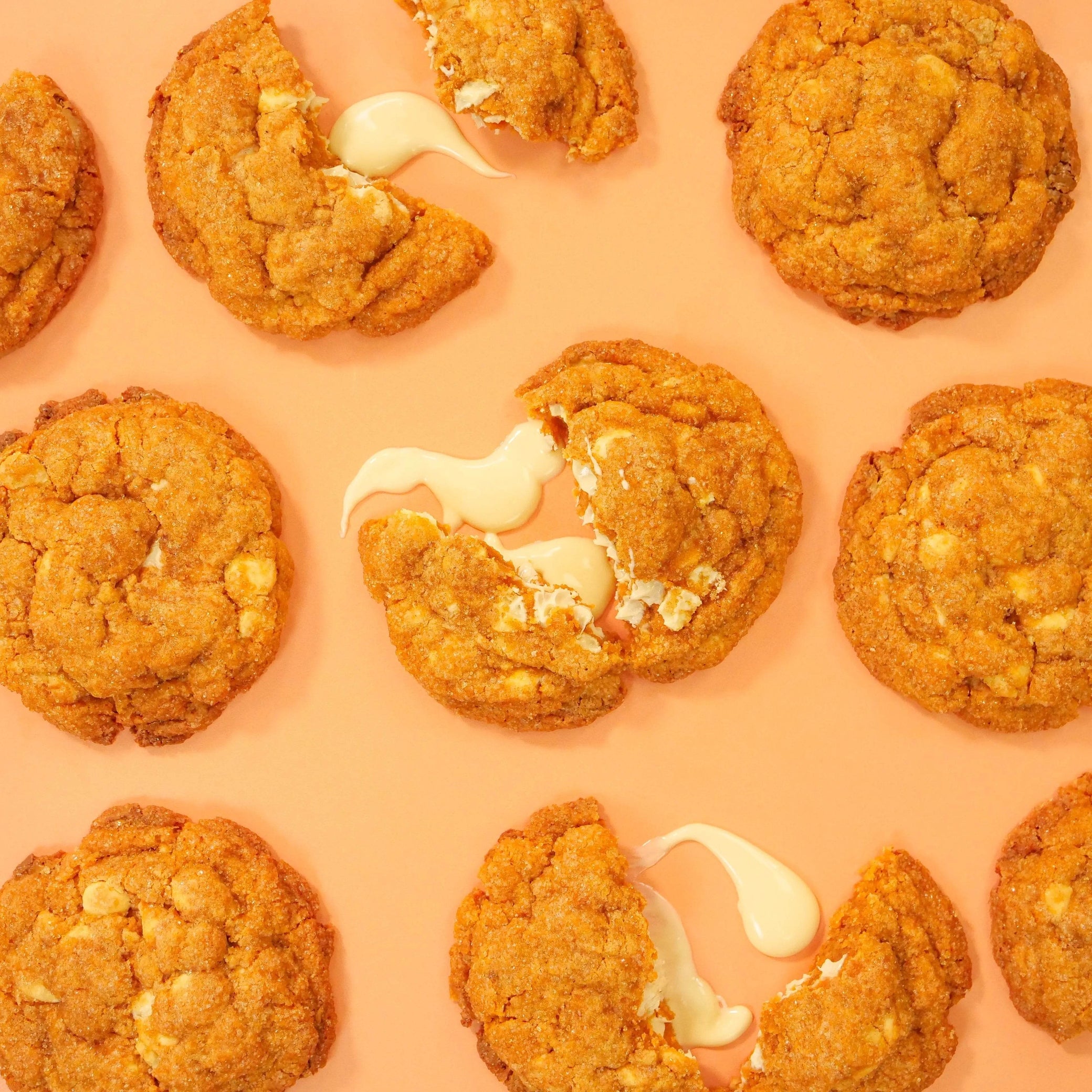 Pumpkin Spice New York Cookie warm chewy cookie with white chocolate chips by Crumbs & Doilies