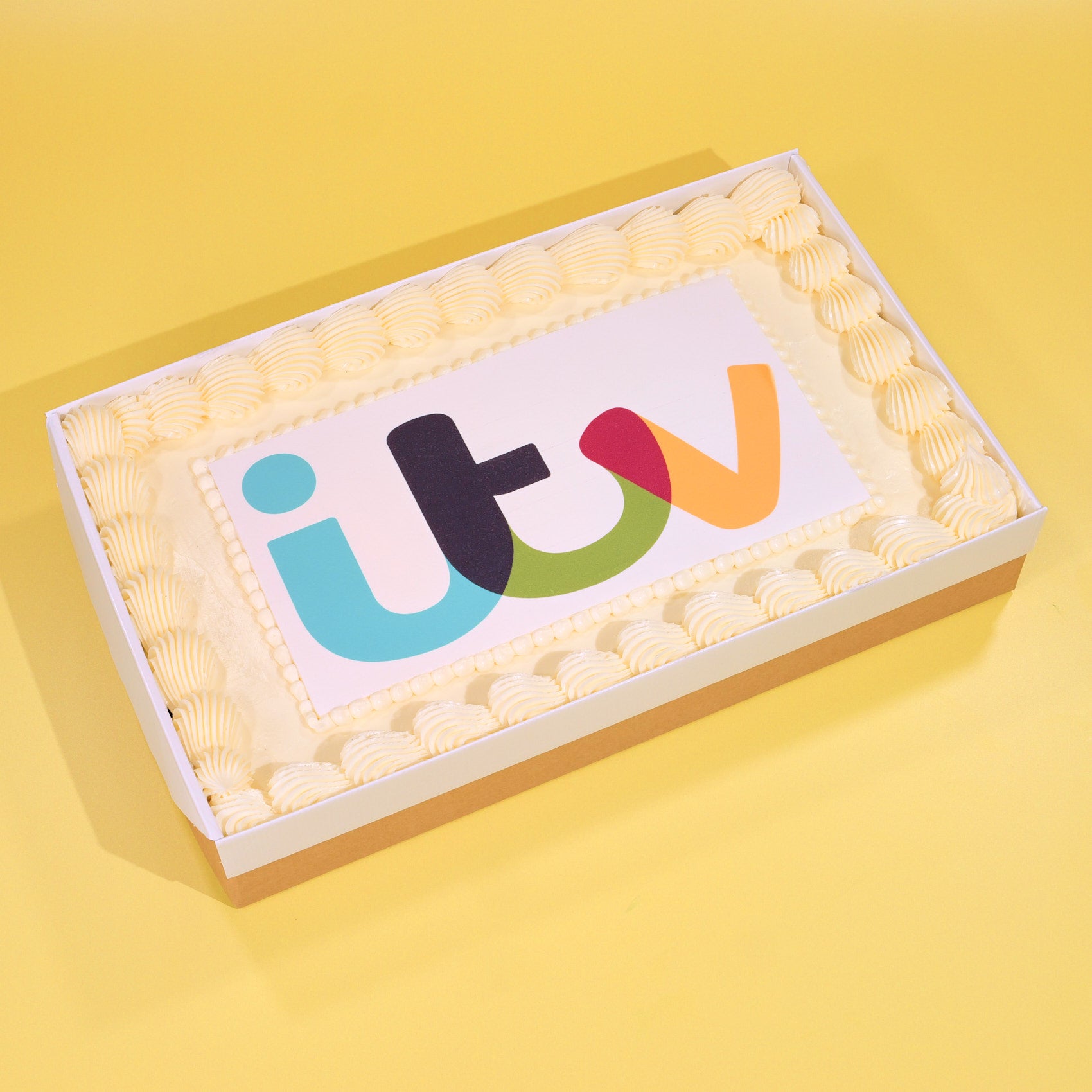 Corporate White Iced Sheet Cake with Logo