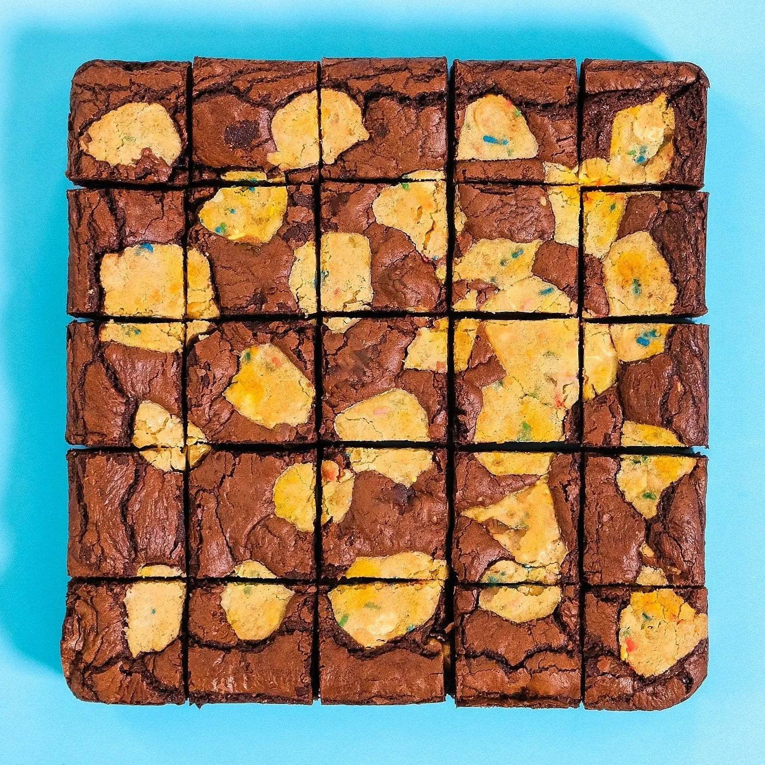 Birthday Brookie chocolate brownie with funfetti cookie dough chunks by Crumbs & Doilies